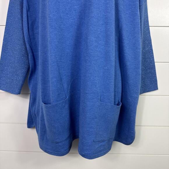 Lilly Pulitzer Boatneck Cobo Sweater Heathered Coastal Blue sz L - Picture 3 of 8